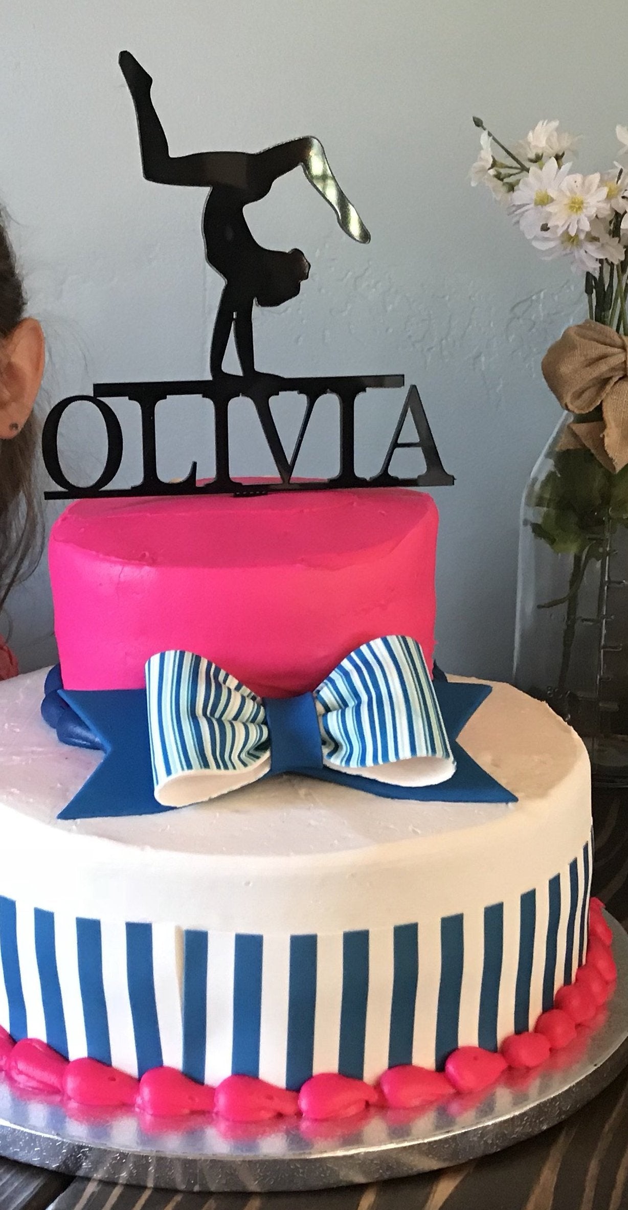 Front Walkover Cake Topper with Name