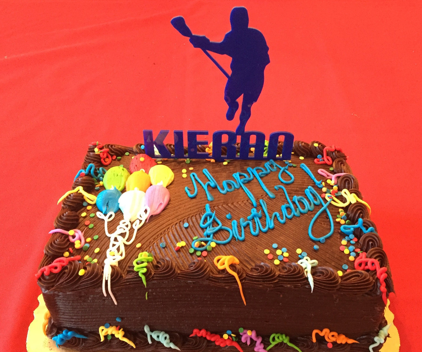 Lacrosse Player Cake Topper with Name