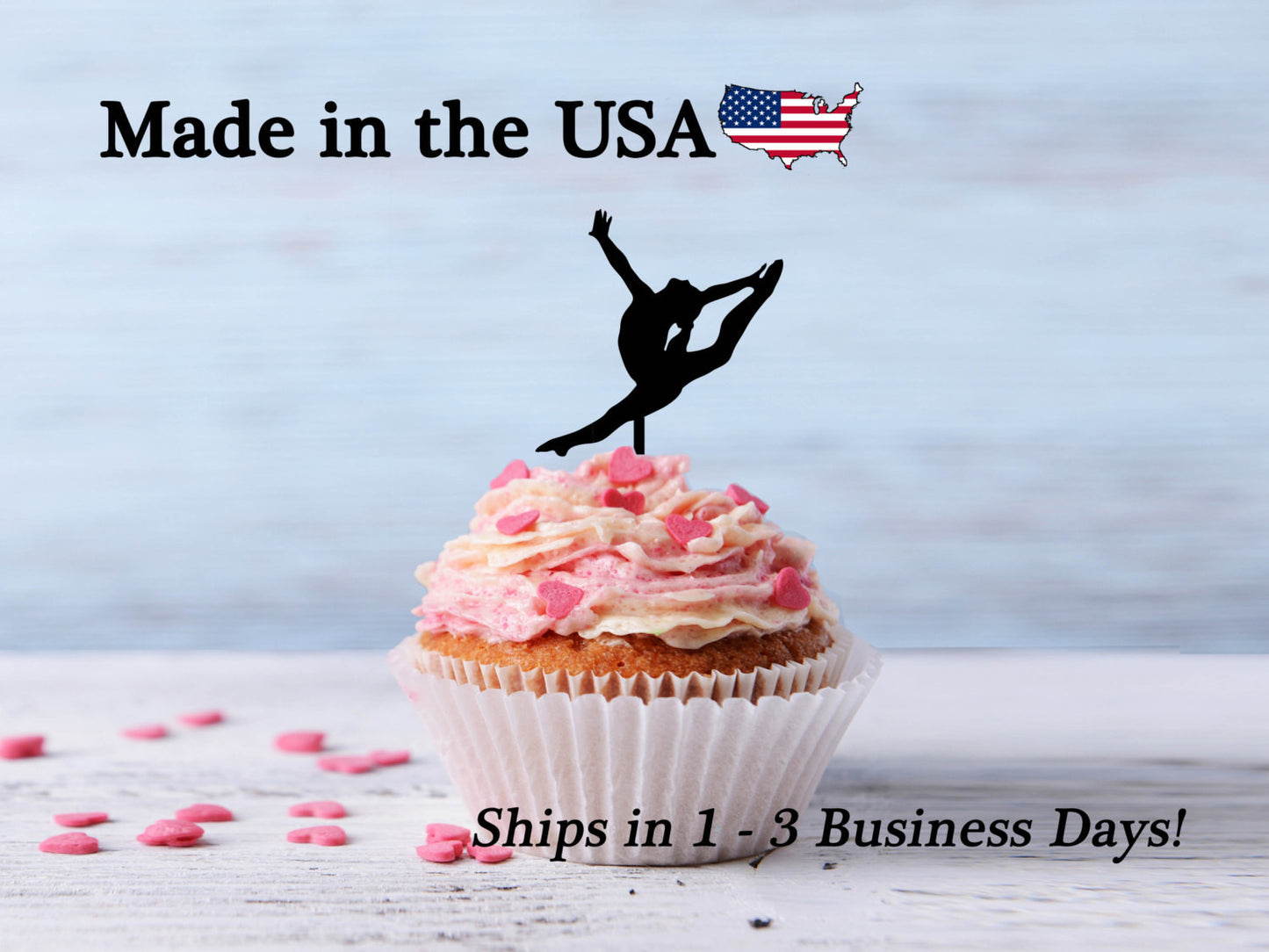 Female Gymnastics Cupcake Toppers