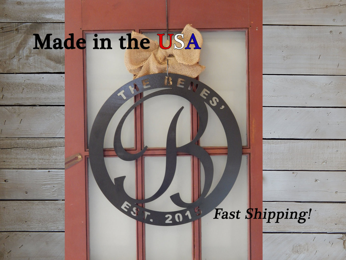 24" Circle Monogram, Last Name & Established Date