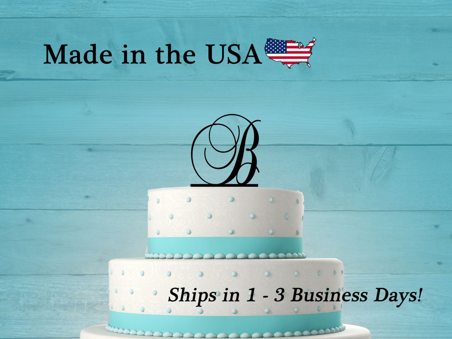 Elegant Initial Cake Topper