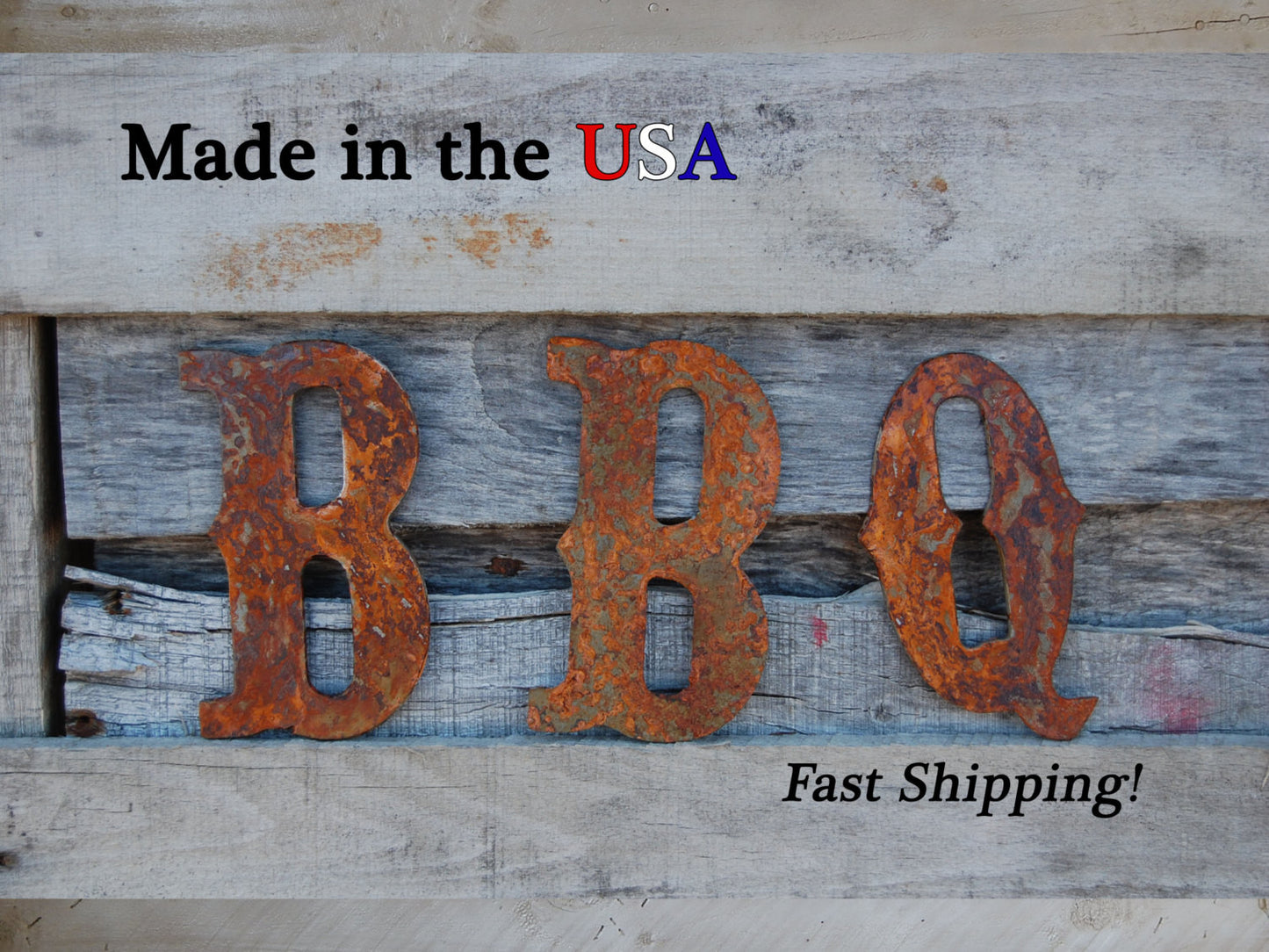 12" BBQ Letter, 3 piece set
