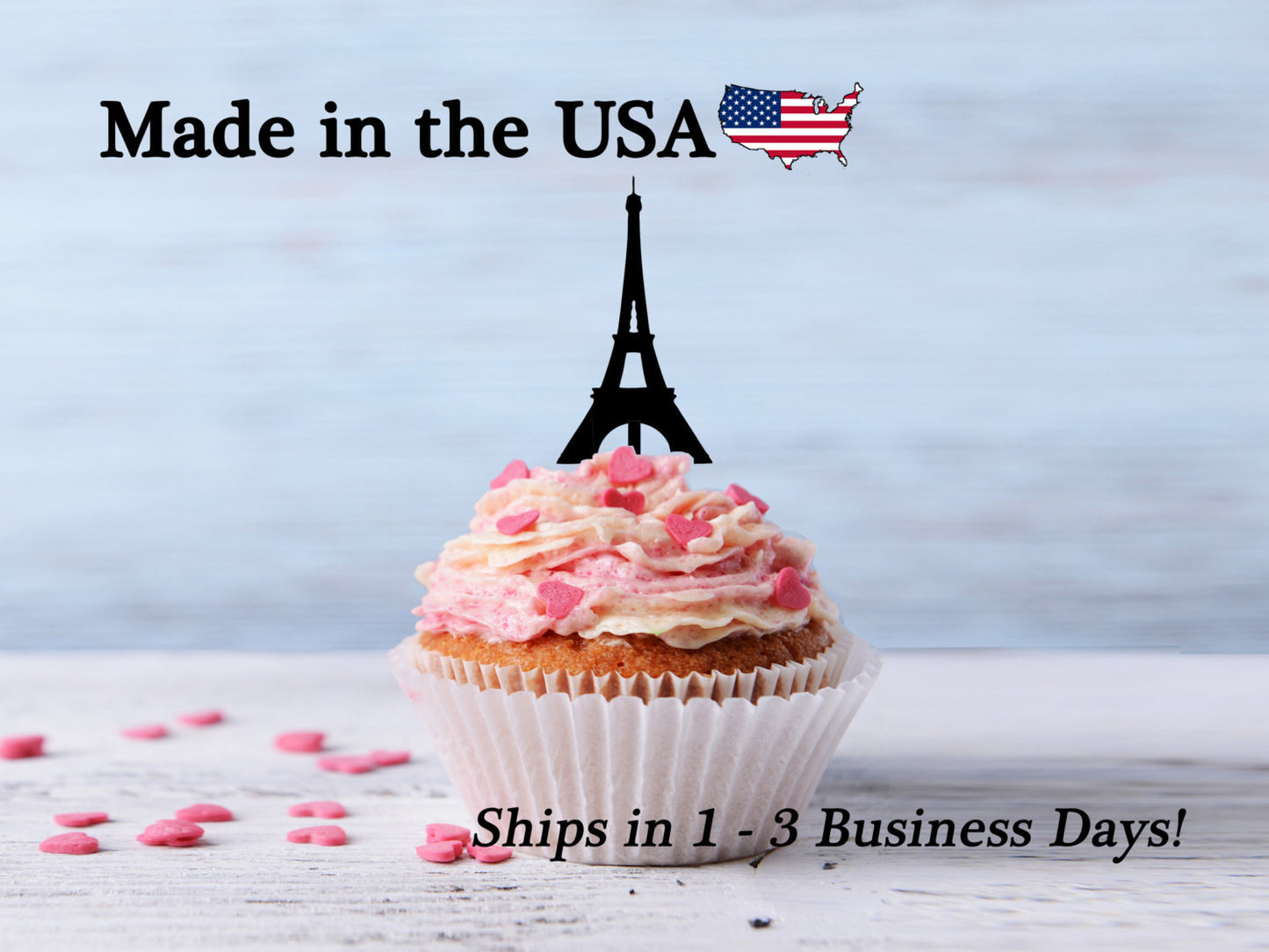 Paris Eiffel Tower Cupcake Toppers