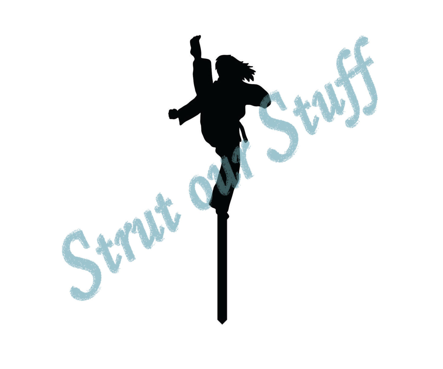 Kicking Female Martial Arts Cupcake Toppers