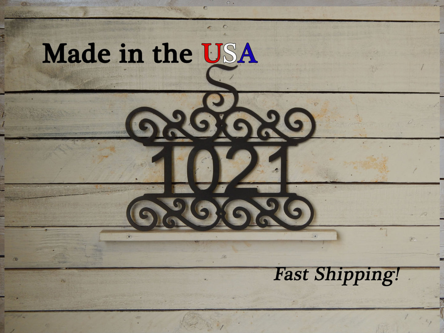 Scroll House Number with Initial