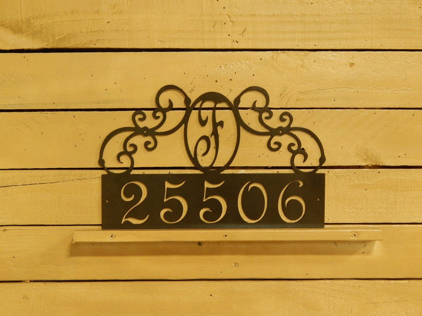 Monogram with Scrolls Address Plaque