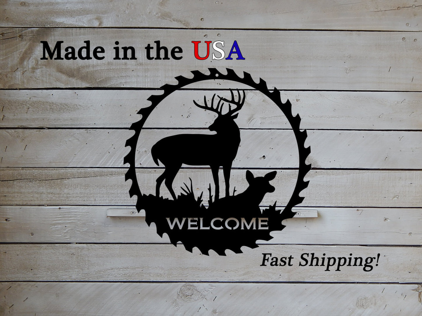16" Welcome Saw Blade with Buck and Doe
