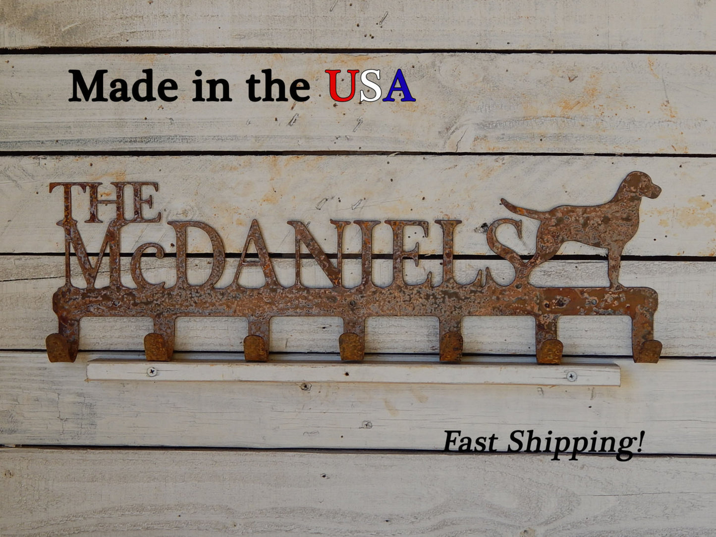 Dog Coat Rack with Last Name