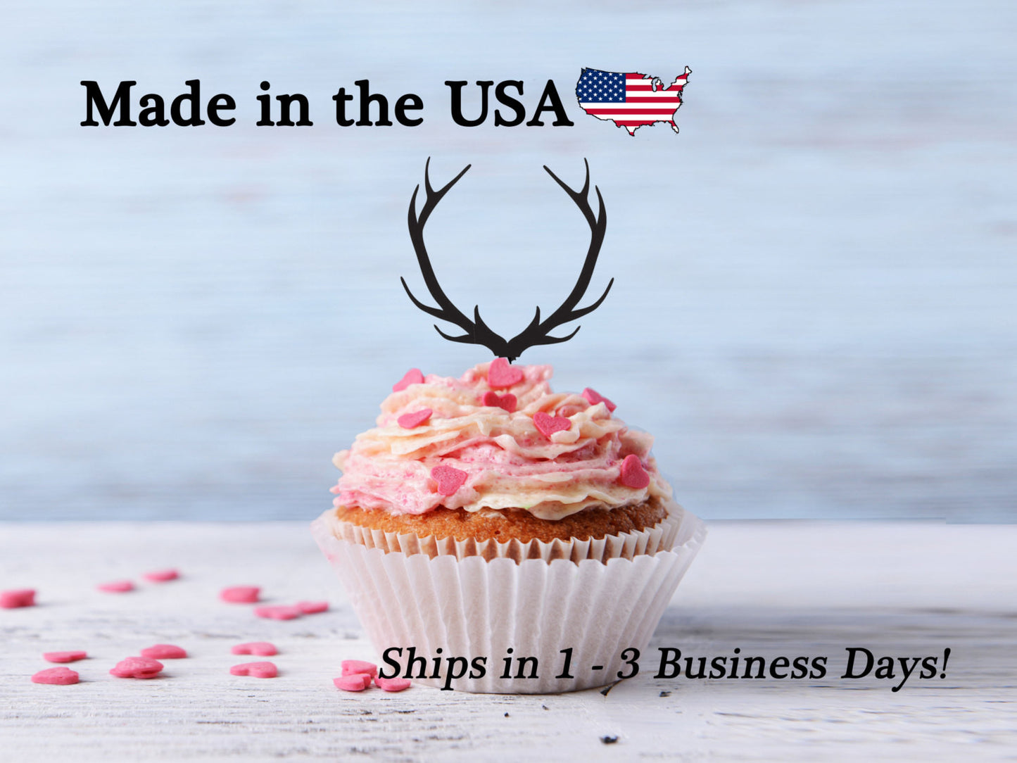 Deer Antler Cupcake Toppers