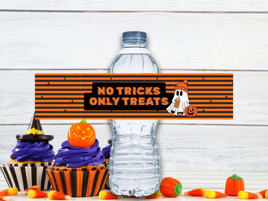 Holiday Water Bottle Labels, Halloween Bottle Labels, No Trick, Cool Ghost, Spooky, Boo, Limited Time, Trick or Treat, Holiday Decor, WB1080