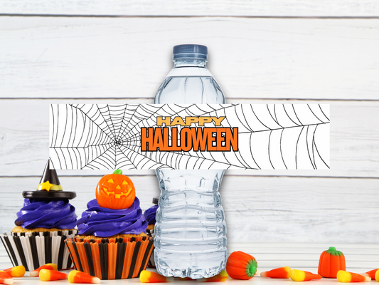 Holiday Water Bottle Labels, Halloween Bottle Labels, Happy Halloween, Spider Web, Spooky, Boo, Limited Time, Trick or Treat, Holiday Decor, WB1081
