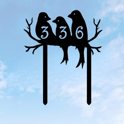 3 Birds On A Limb Address Stake