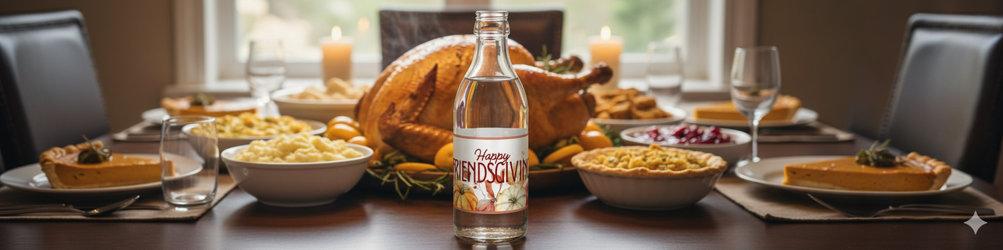 Holiday Water Bottle Labels, Thanksgiving Bottle Labels, Happy Thanksgiving, Turkey, Friendsgiving, Family, Holiday Decor, WB1084