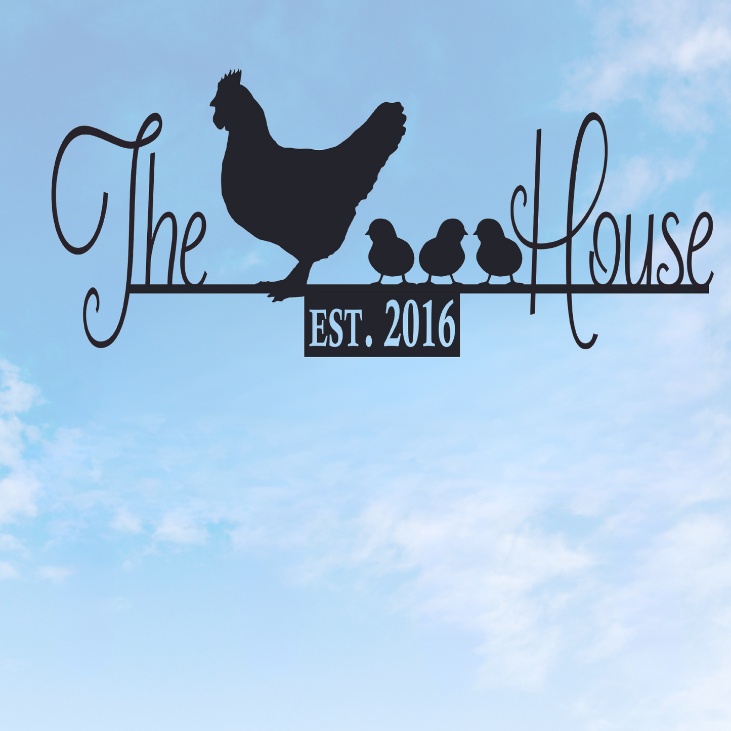 Chicken House Sign with Hen and Chicks