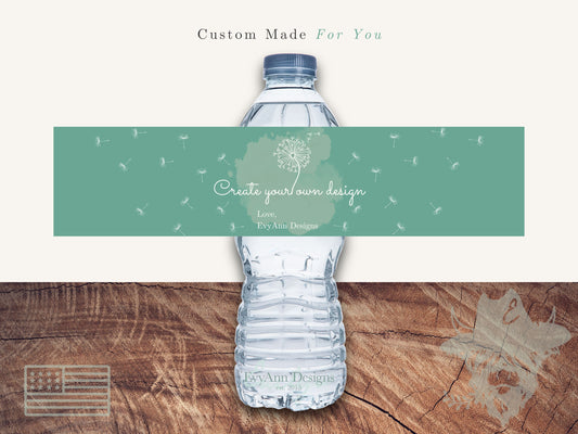 Custom Designed Water Bottle Labels, WB1001