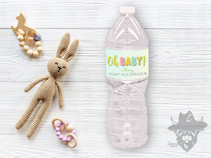 Oh Baby Shower Themed Water Bottle Labels, WB1041
