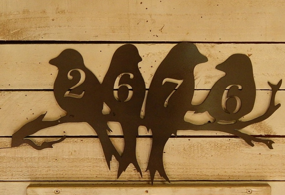 4 Birds On A Limb Address Plaque