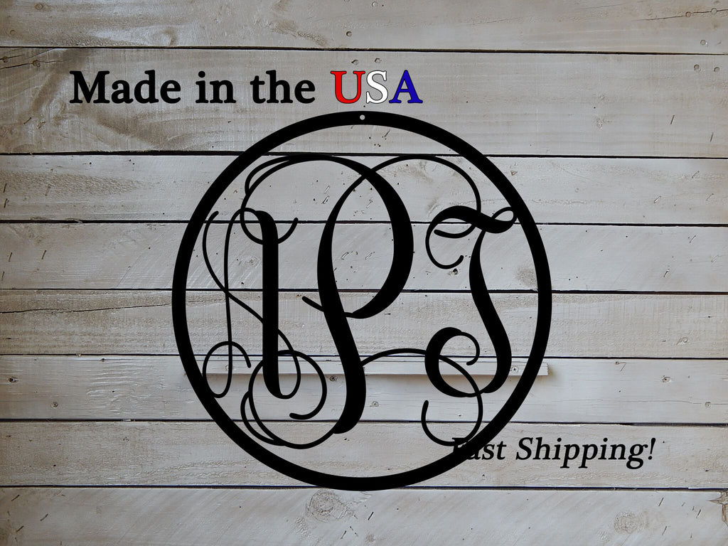 24" Circle Door Hanger with Initials