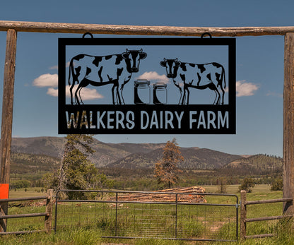 Dairy Farm Sign, Cows