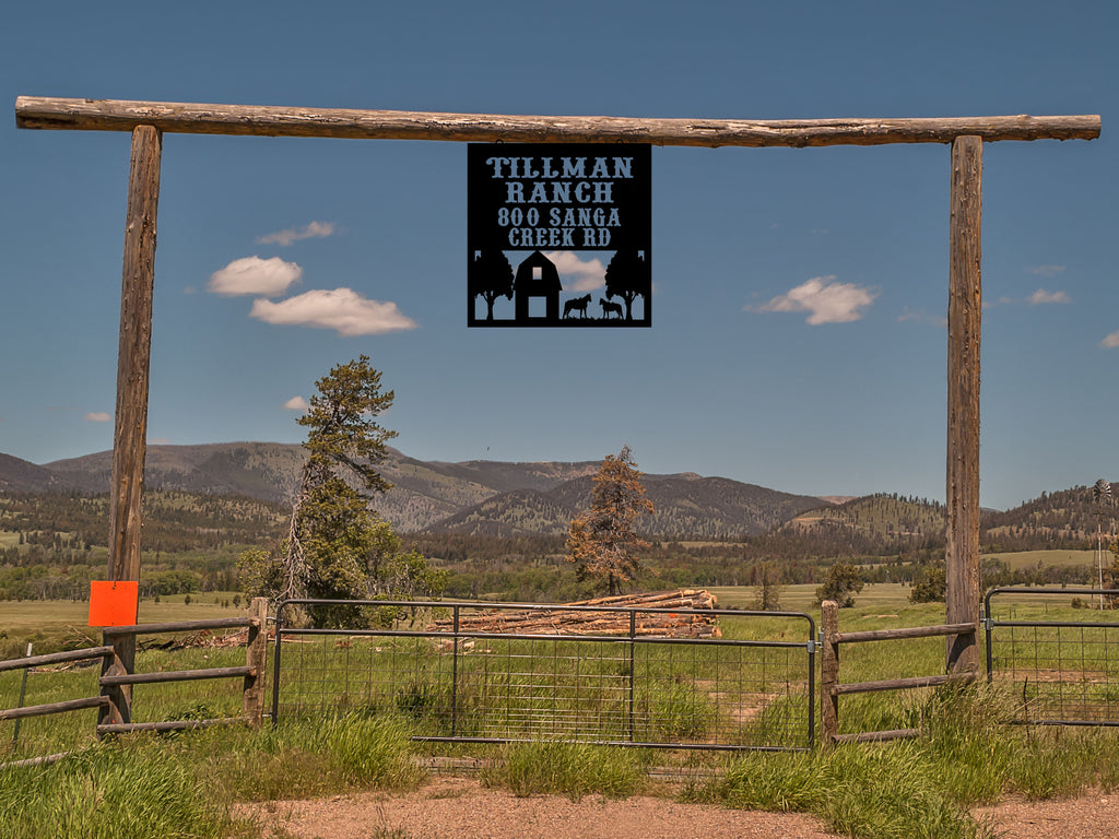 Barn Farm Sign with Address