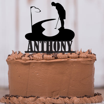 Golf Cake Topper with Name