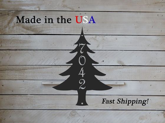 Vertical Pine Tree Address Plaque