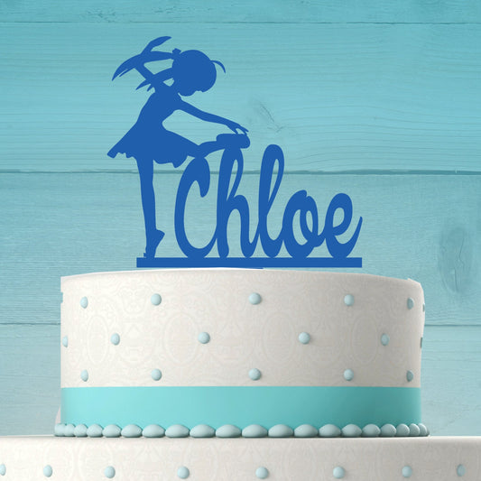 Girl Ballerina Dancer Cake Topper with Name