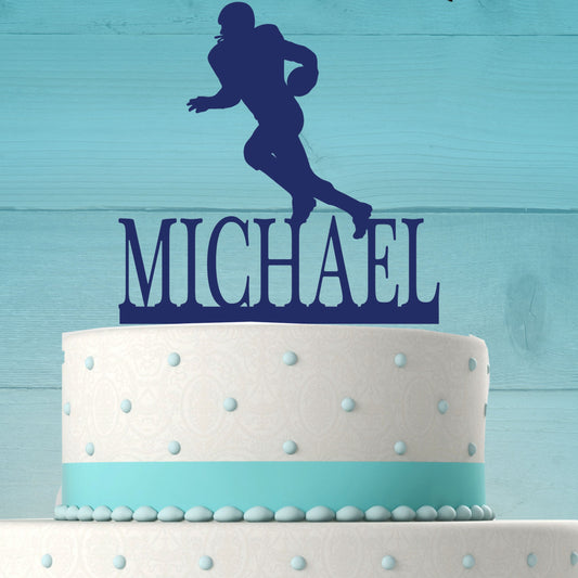 Football Player Cake Topper with Name