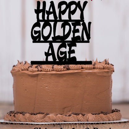 Happy Golden Age Cake Topper
