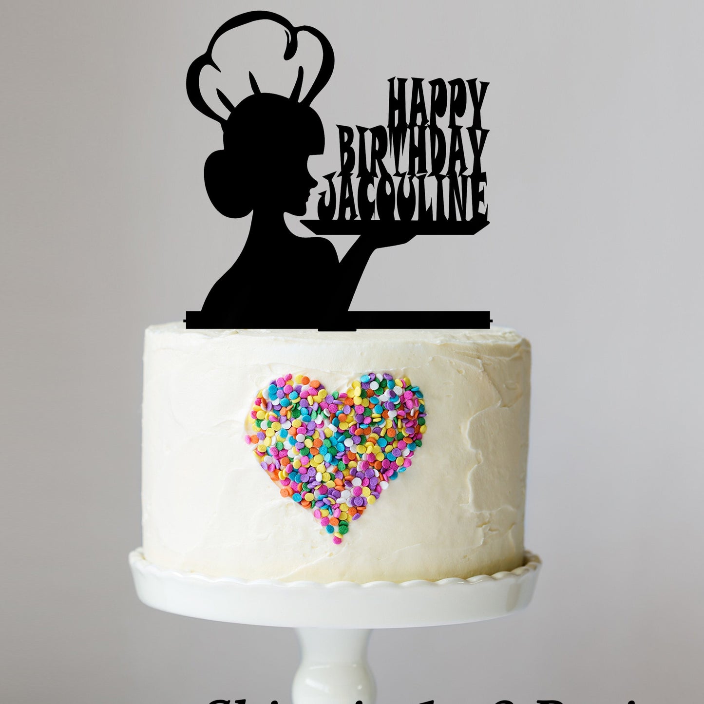 Chef Birthday Cake Topper with Name