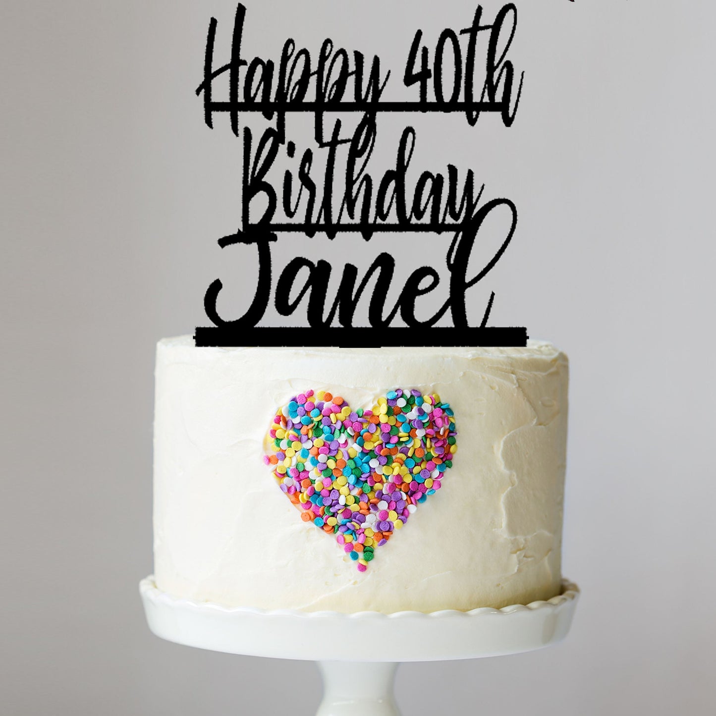 Happy Birthday Cake Topper with Name and Any Age
