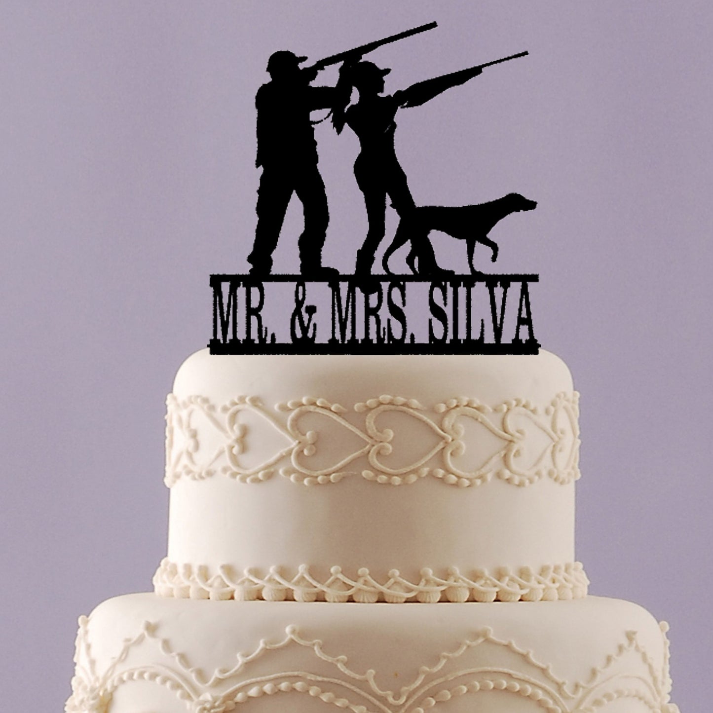 Hunter Wedding Cake Topper with Name