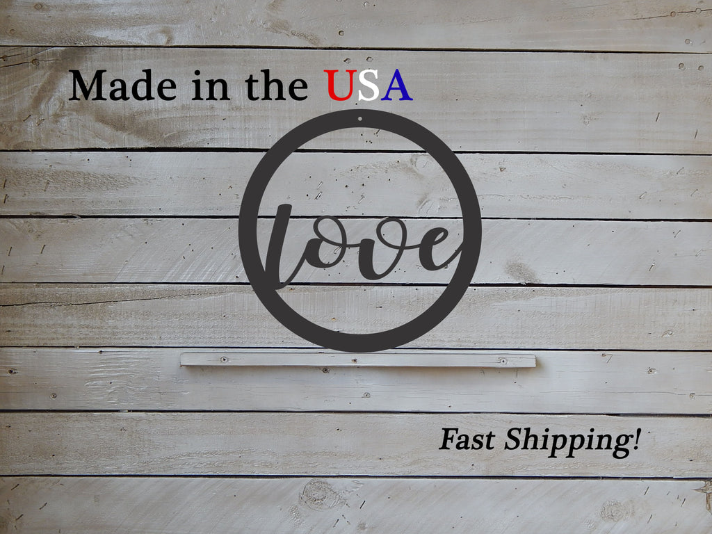 10" Love Metal Door Hanger