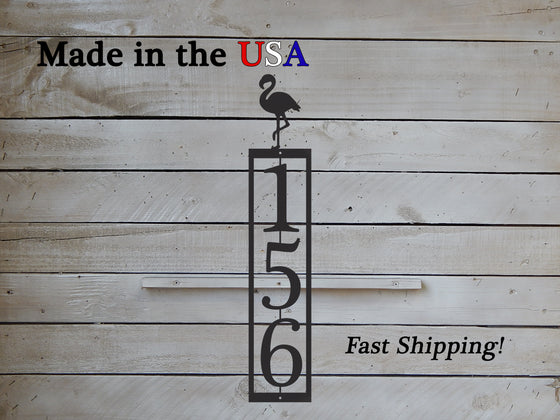 Flamingo Vertical Address Plaque