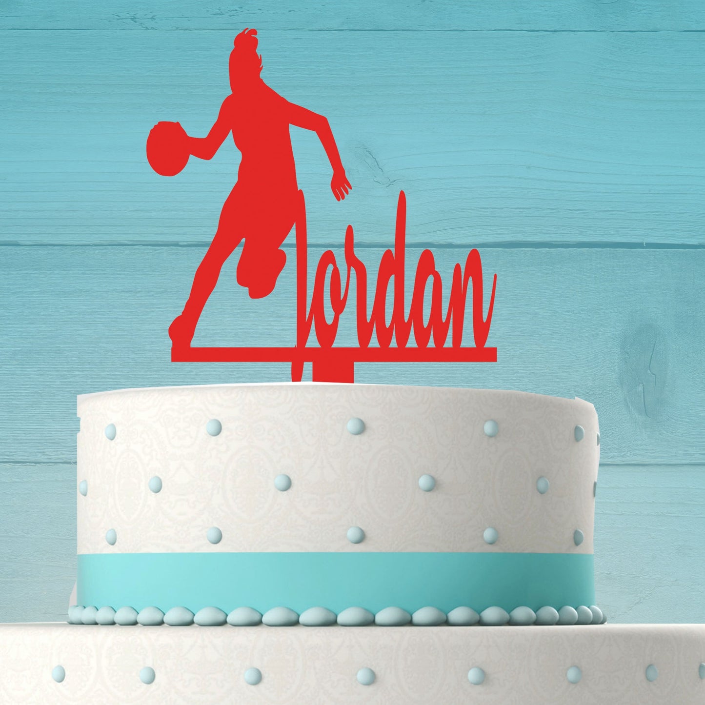 Girl Basketball Cake Topper with Name