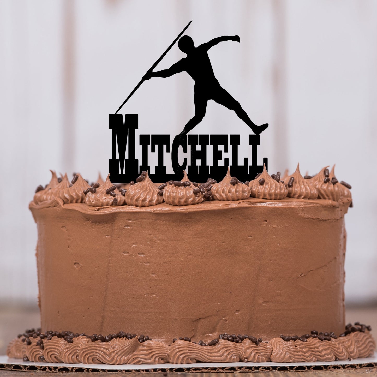 Caber Toss Cake Topper with Name