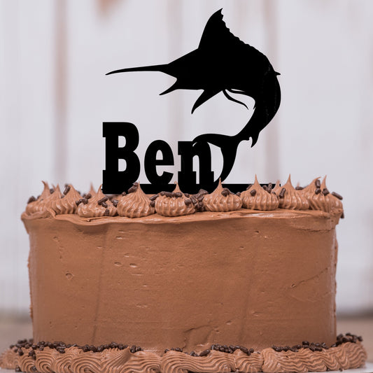 Fish Cake Topper with Name