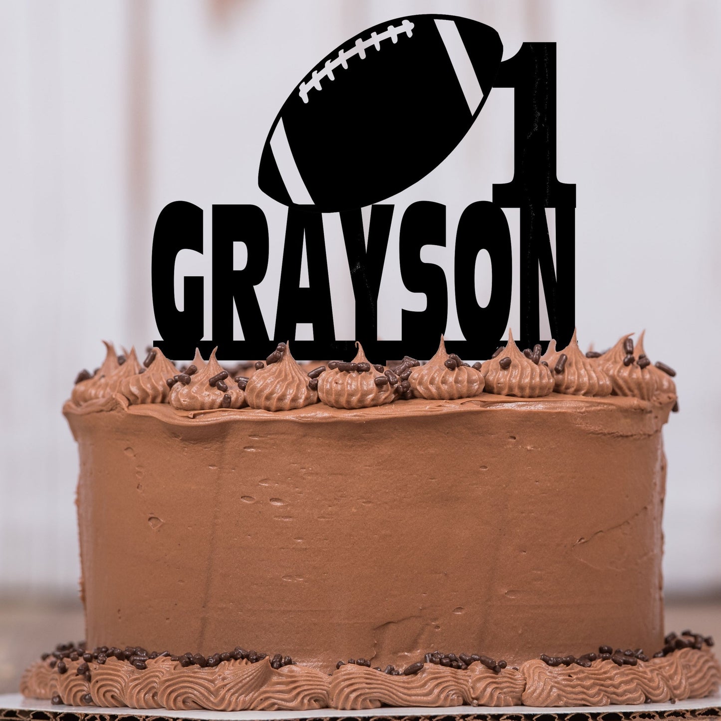 Football Cake Topper with Name and Number