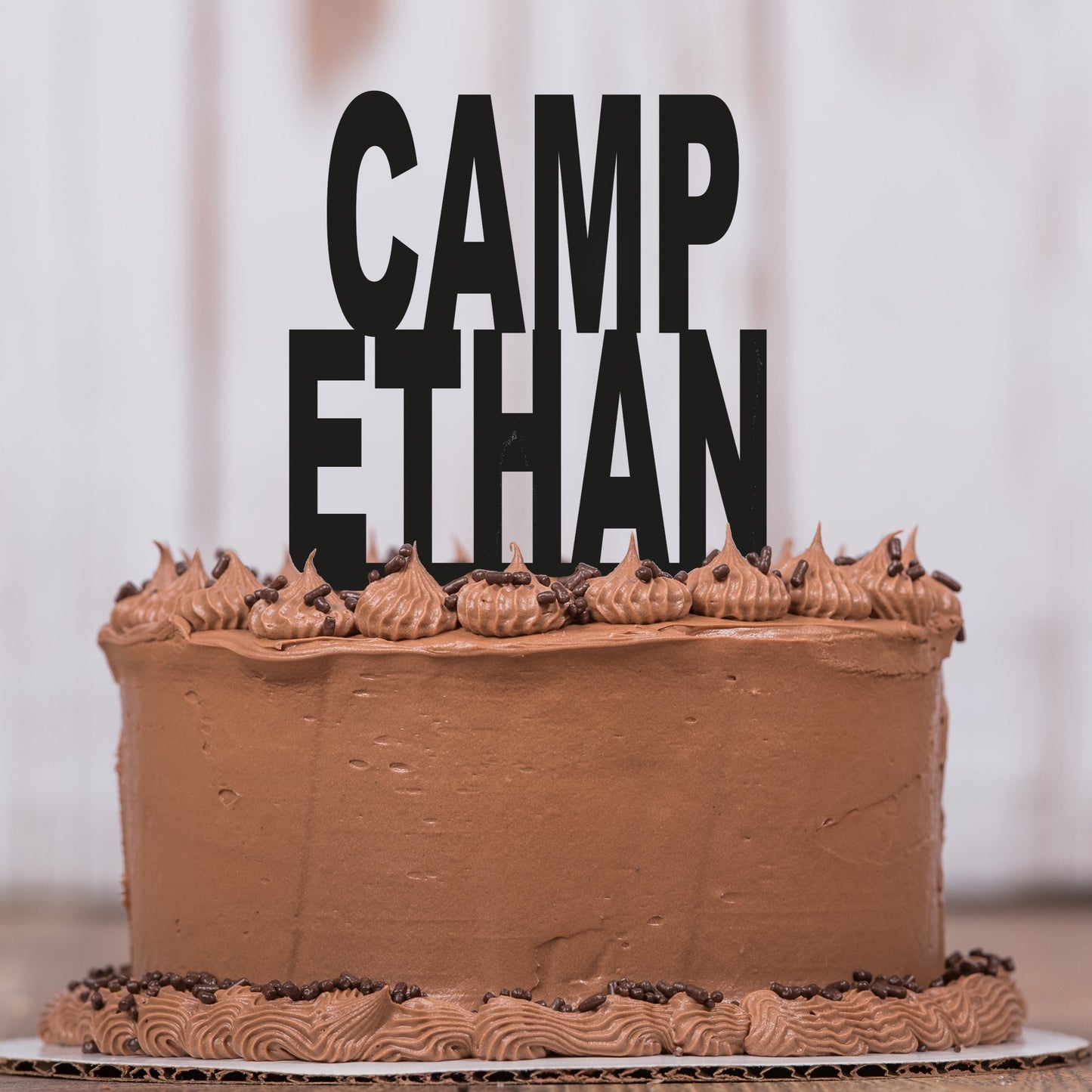 Camp Cake Topper with Name