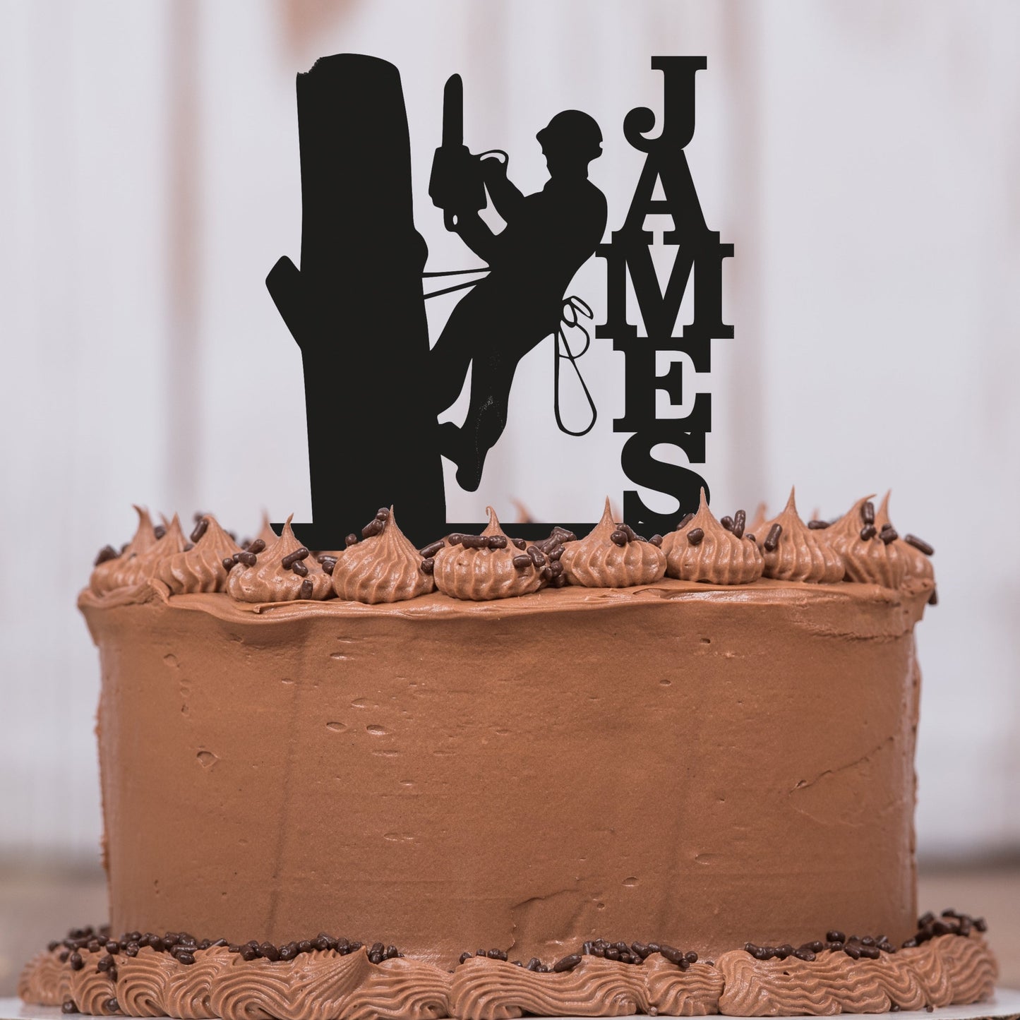 Lineman Cake Topper with Name