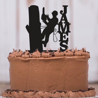 Lineman Cake Topper with Name