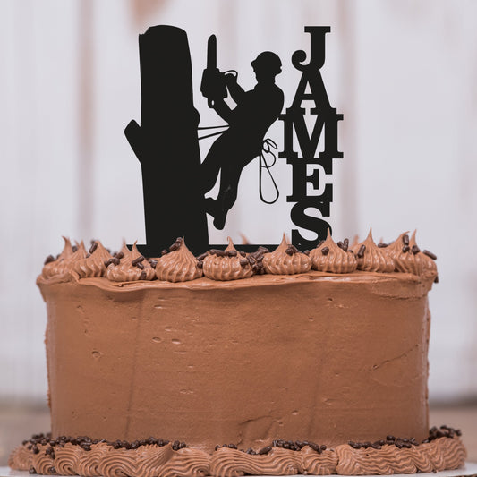 Lineman Cake Topper with Name