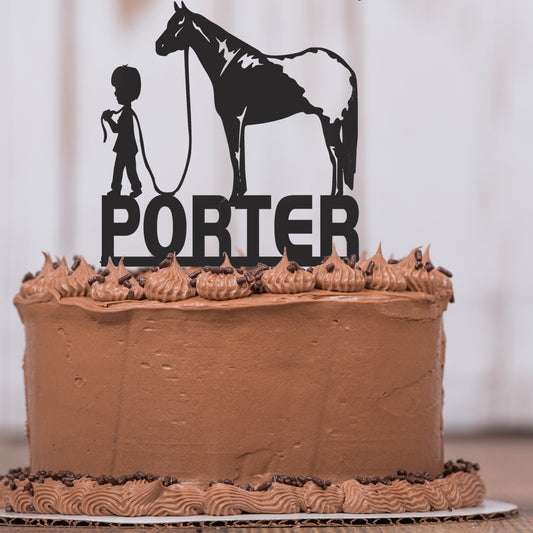 Little Cowboy Cake Topper with Name