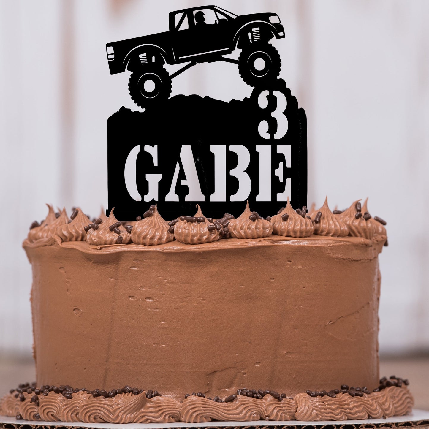 Monster Truck Cake Topper with Name and Age