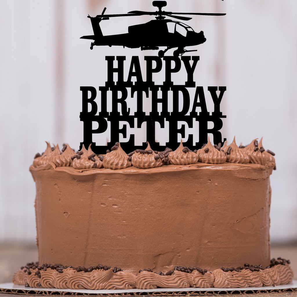 Helicopter Cake Topper with Name