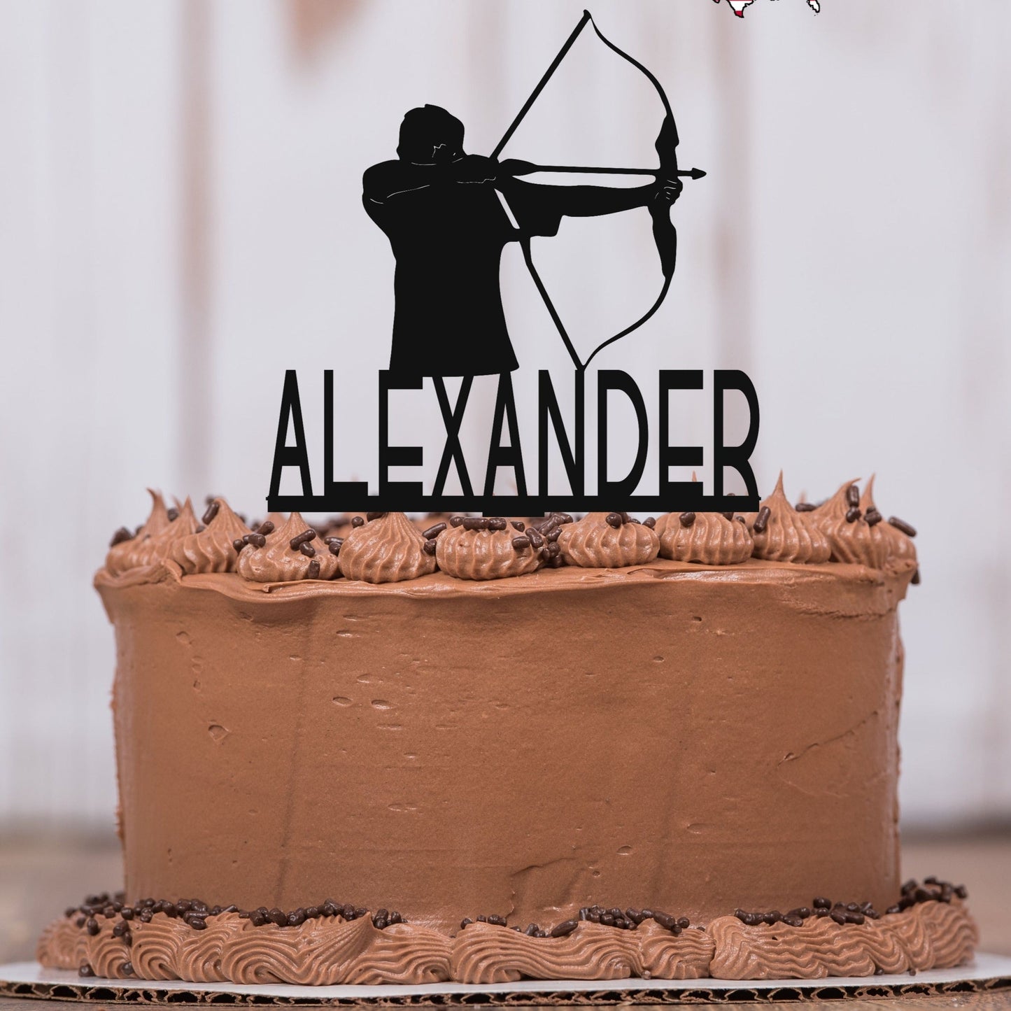 Male Archery Cake Topper with Name