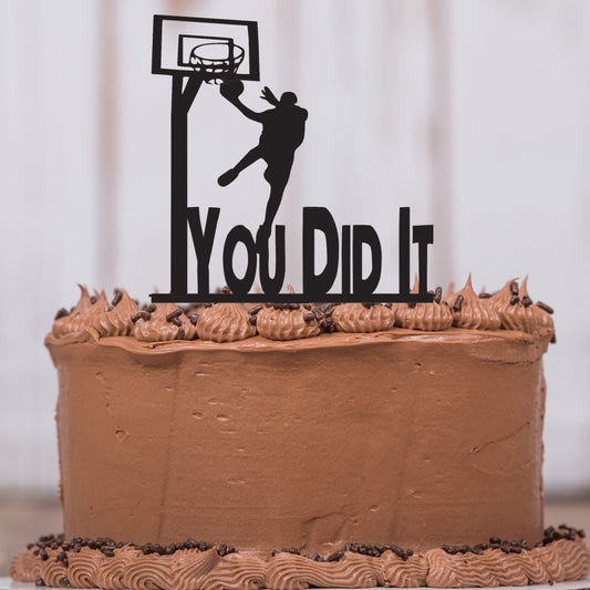 Basketball Hook Shot Cake Topper with Name