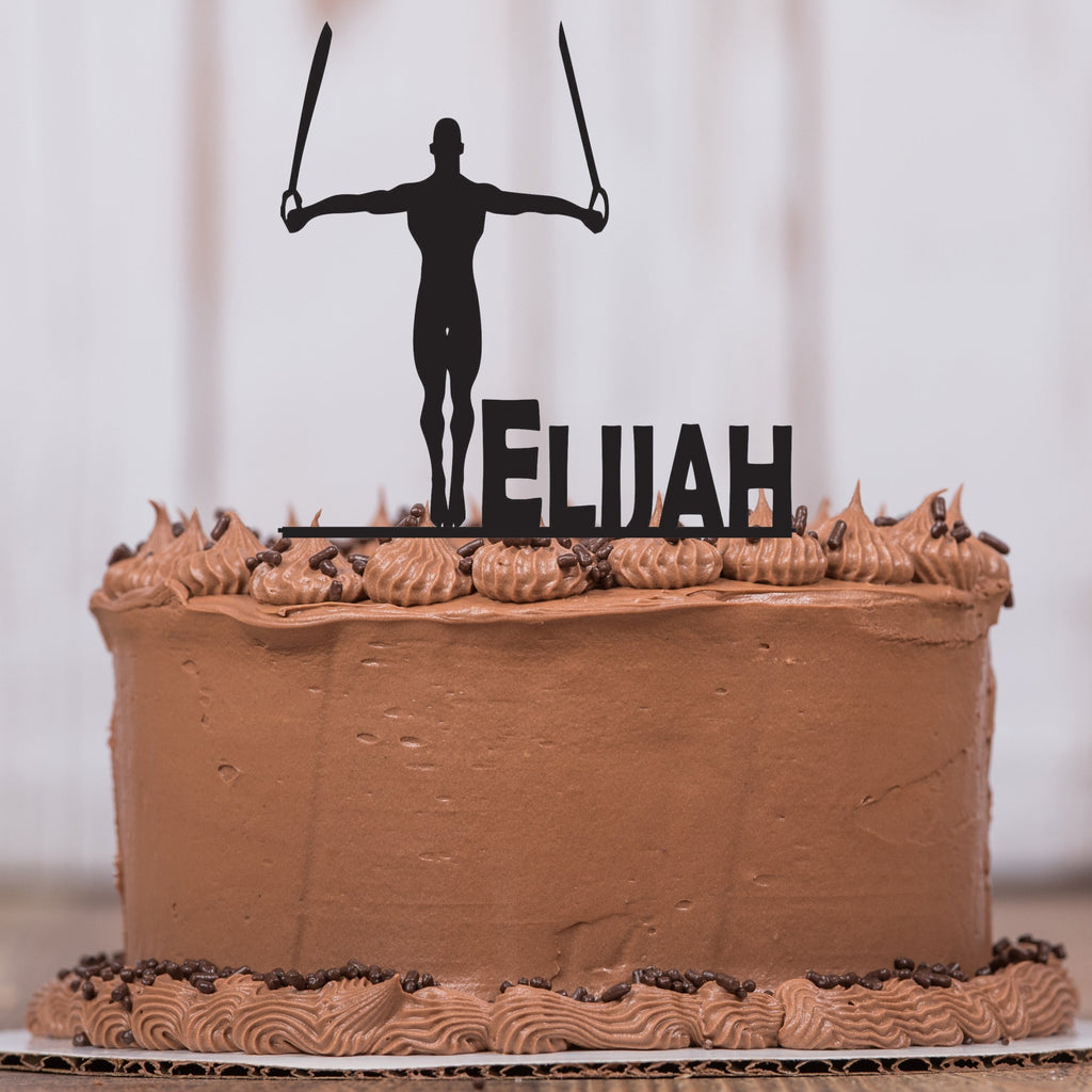 Gymanstic Rings Cake Topper with Name