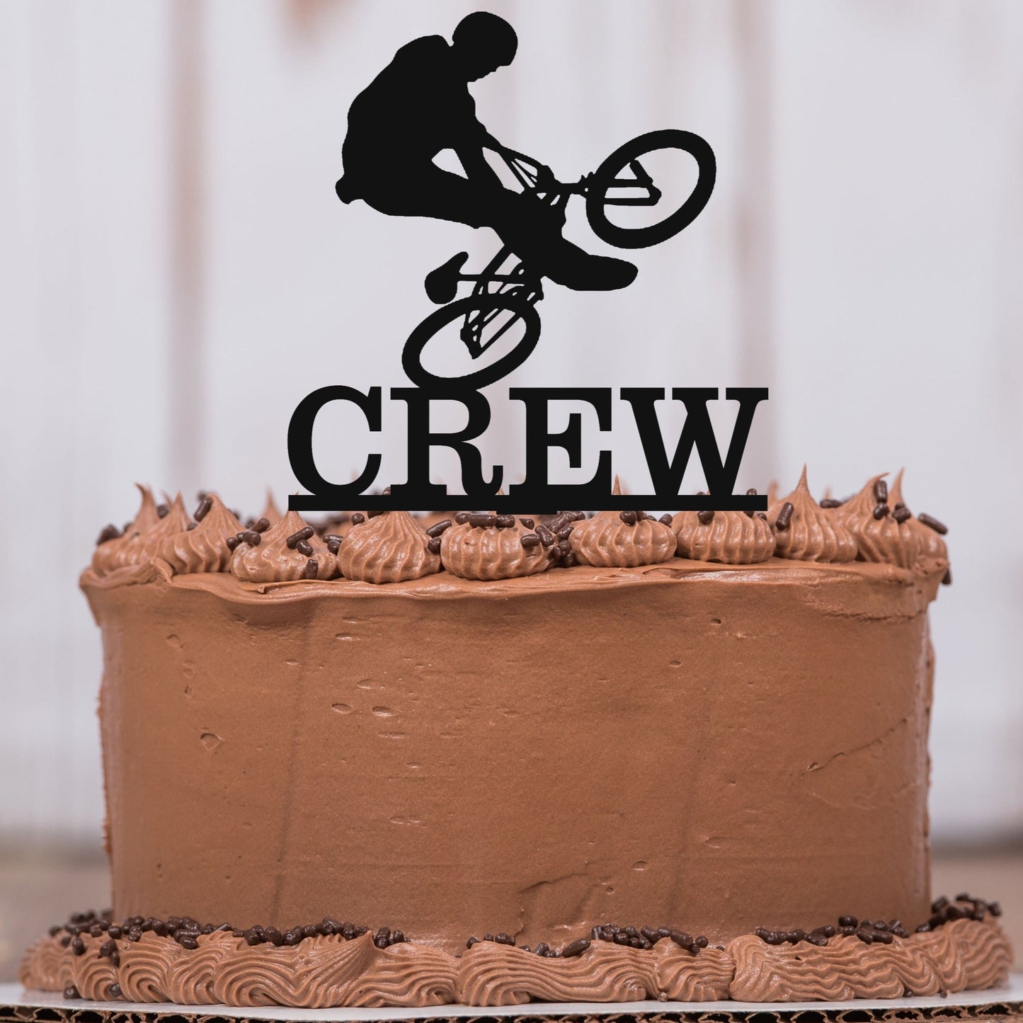Bike Tricks Cake Topper with Name