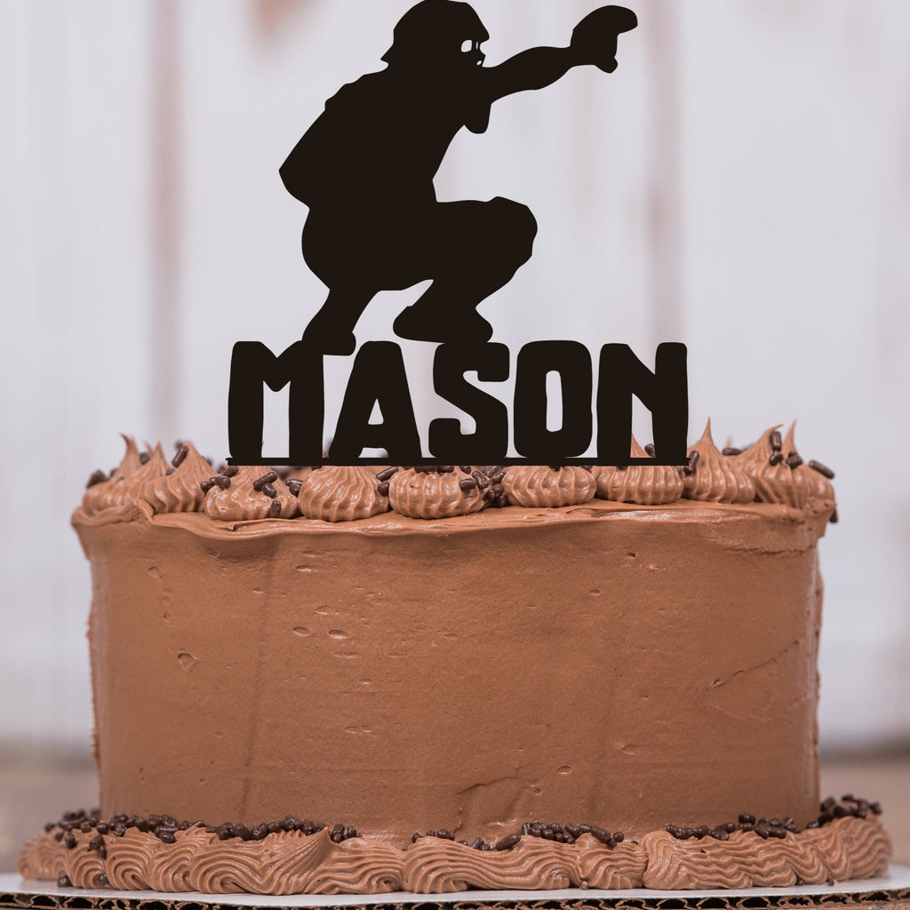 Baseball Catcher Cake Topper with Name